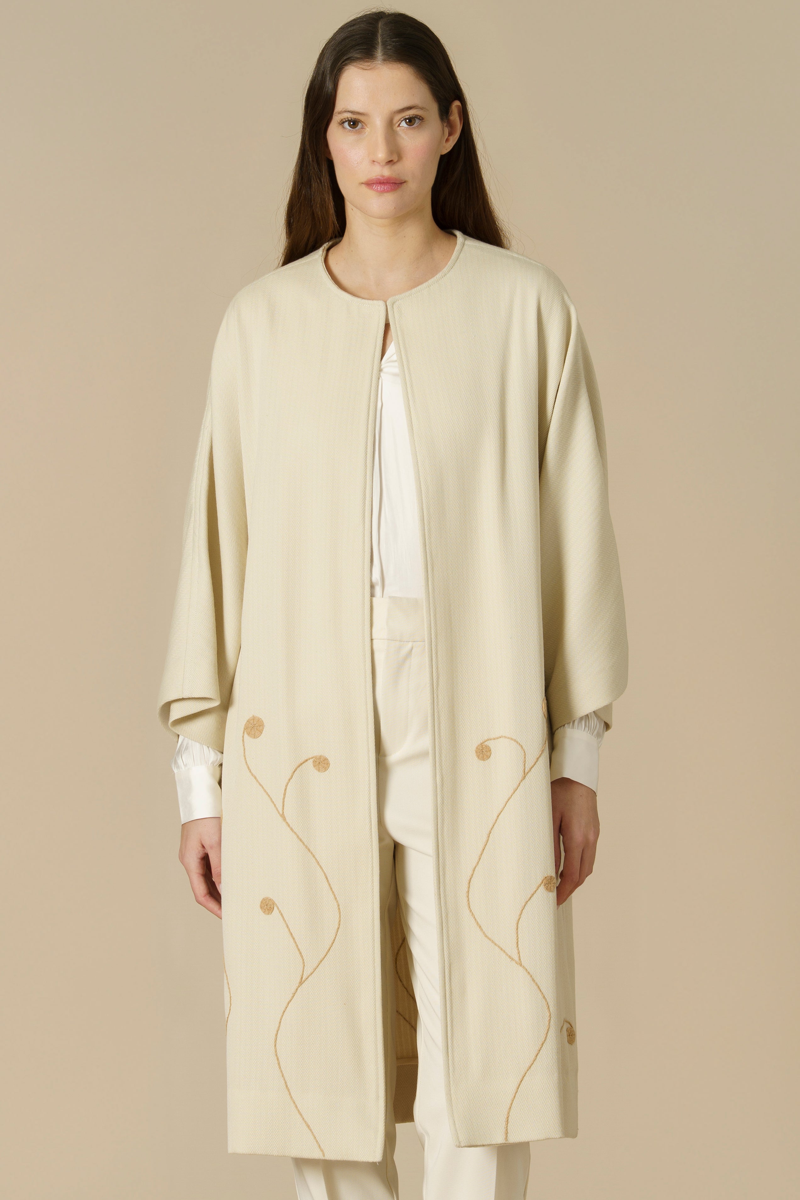 EMBROIDERED TUNIC - guanaco
