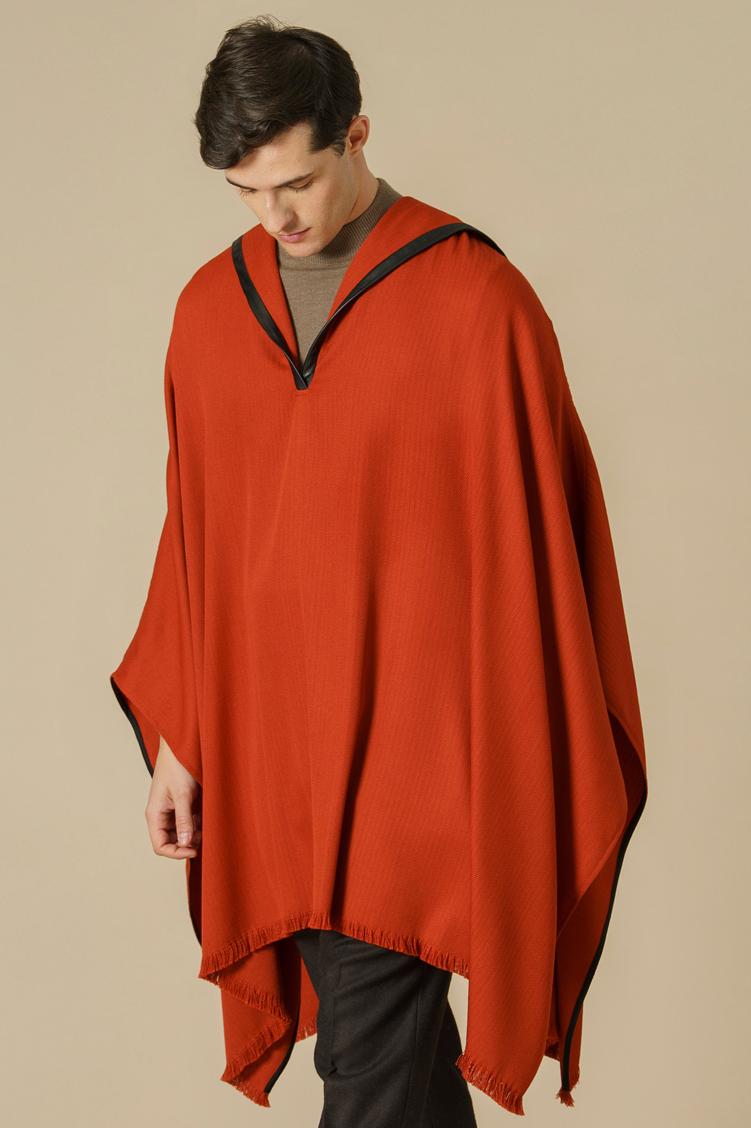 KOSHMENK PONCHO - terracotta