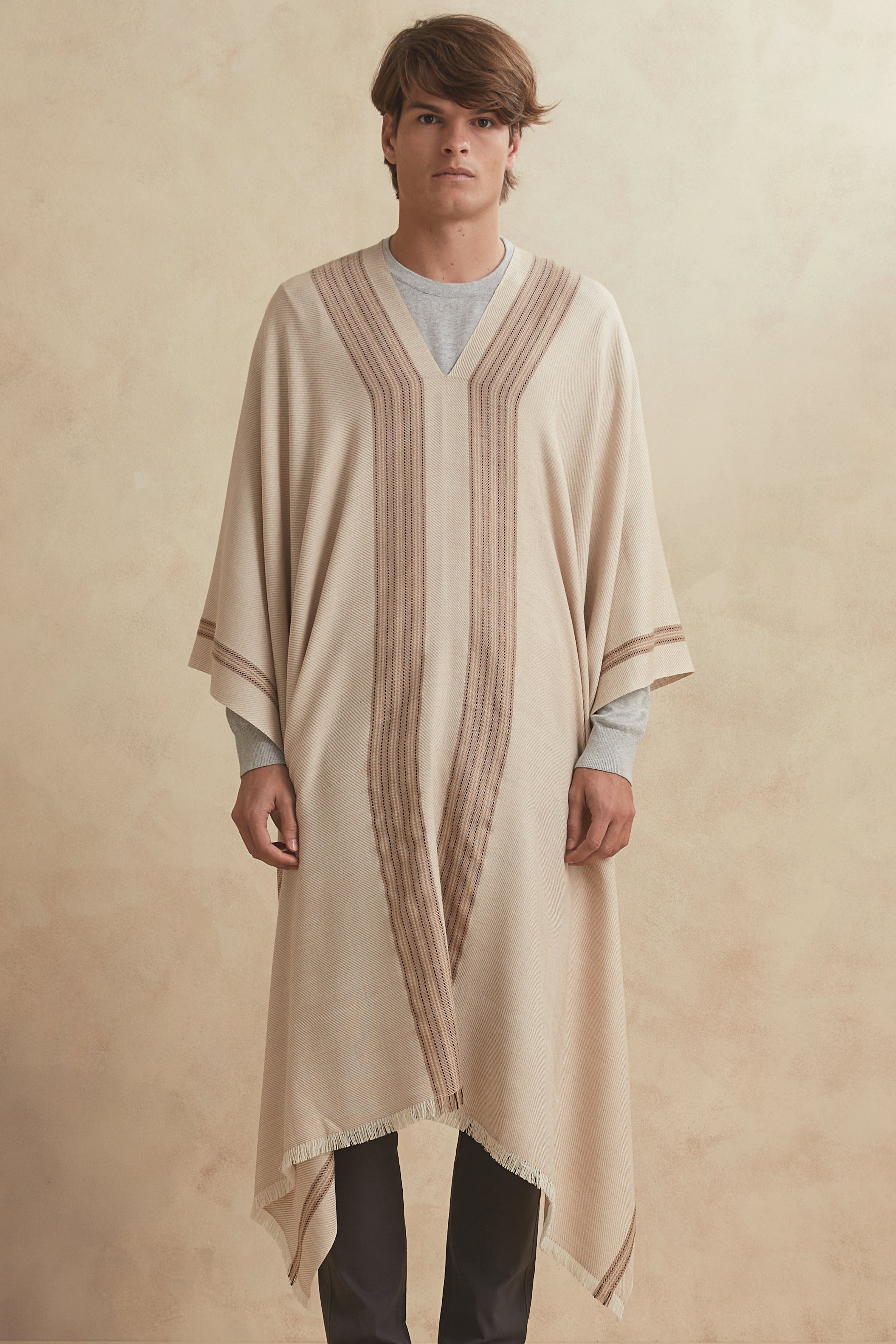 TELIL PONCHO - camel