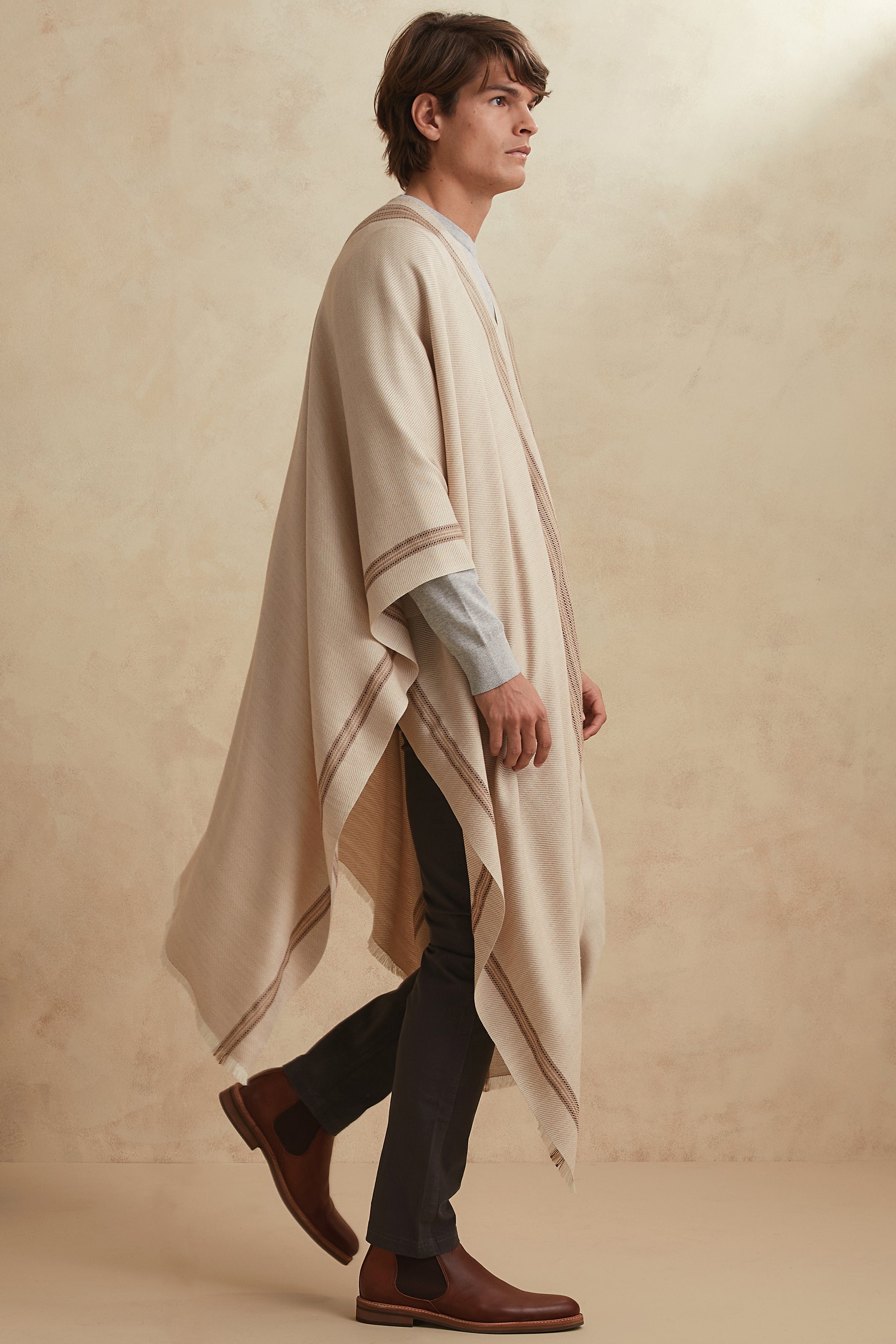 TELIL PONCHO - camel
