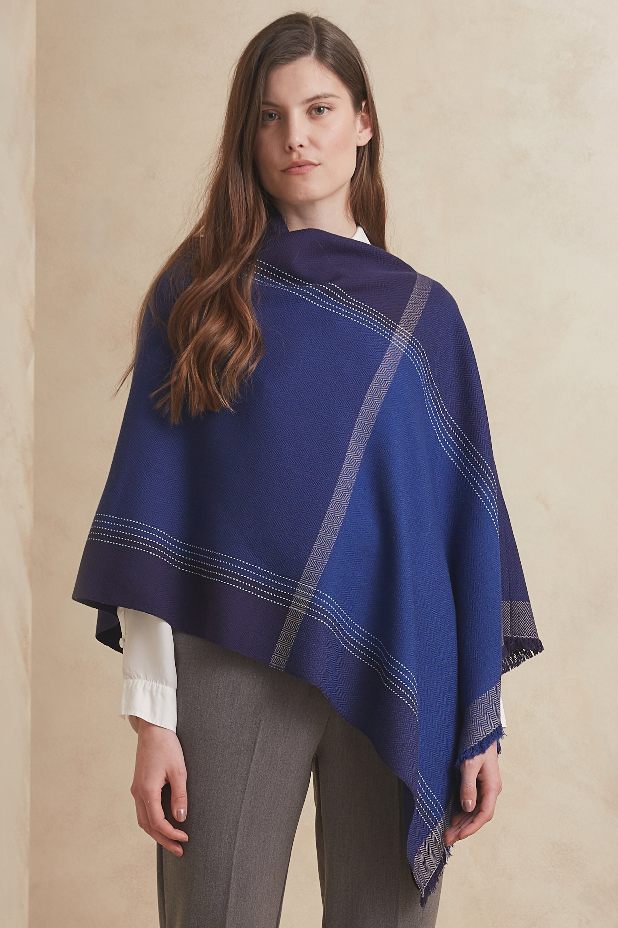 SHENU PONCHO - blue