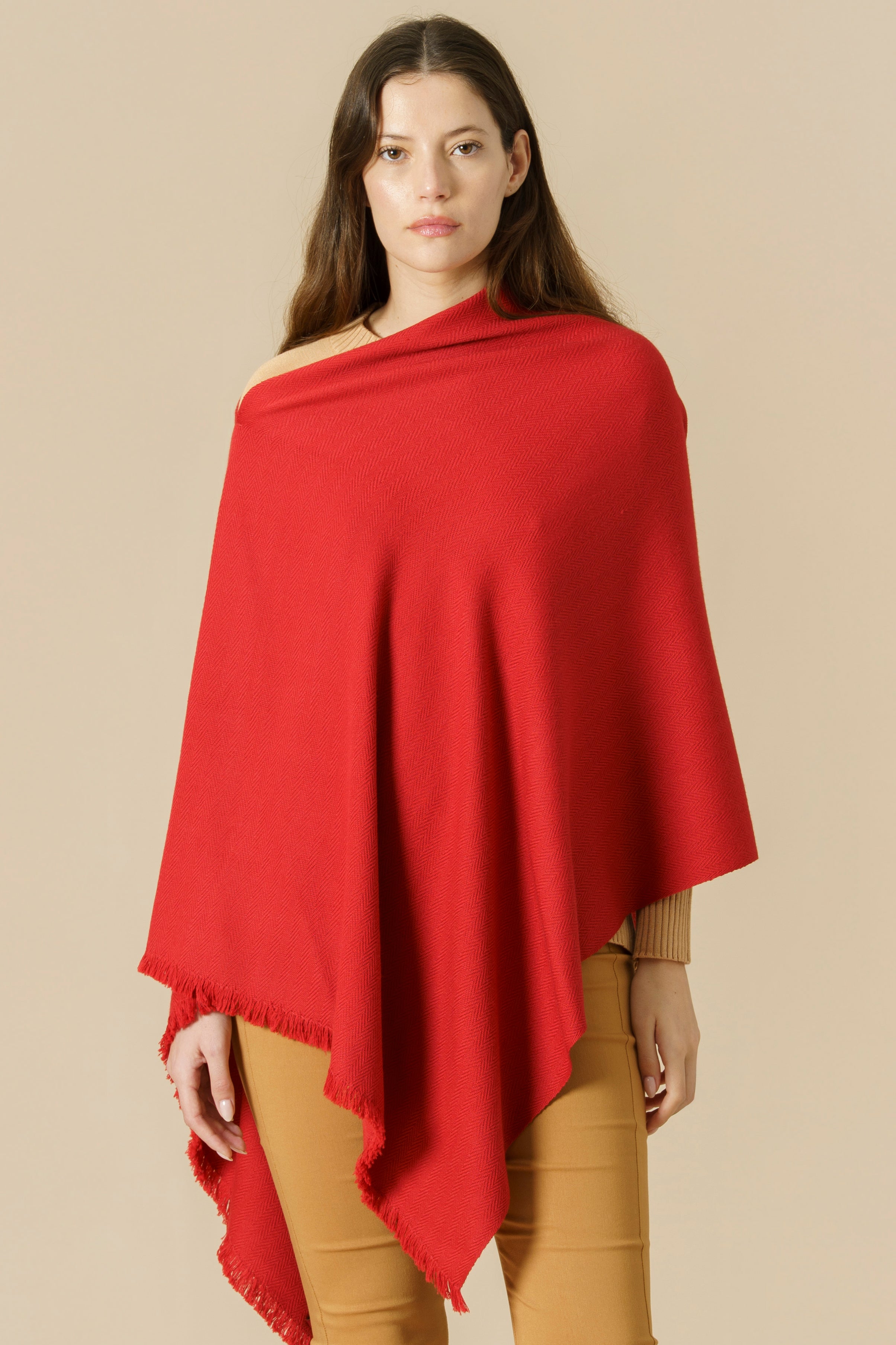 LAIKUM PONCHO - berry