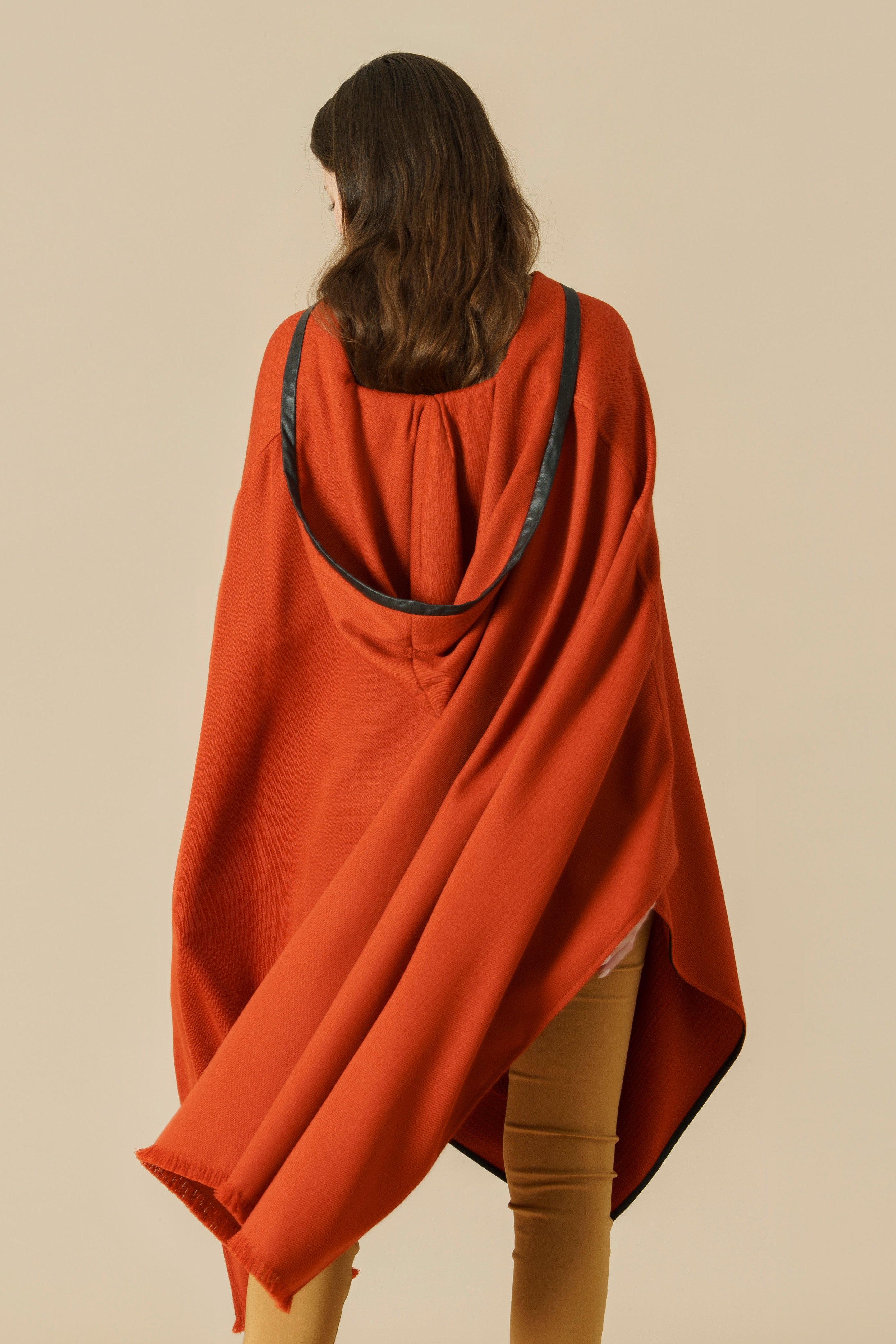 KOSHMENK PONCHO  - terracotta