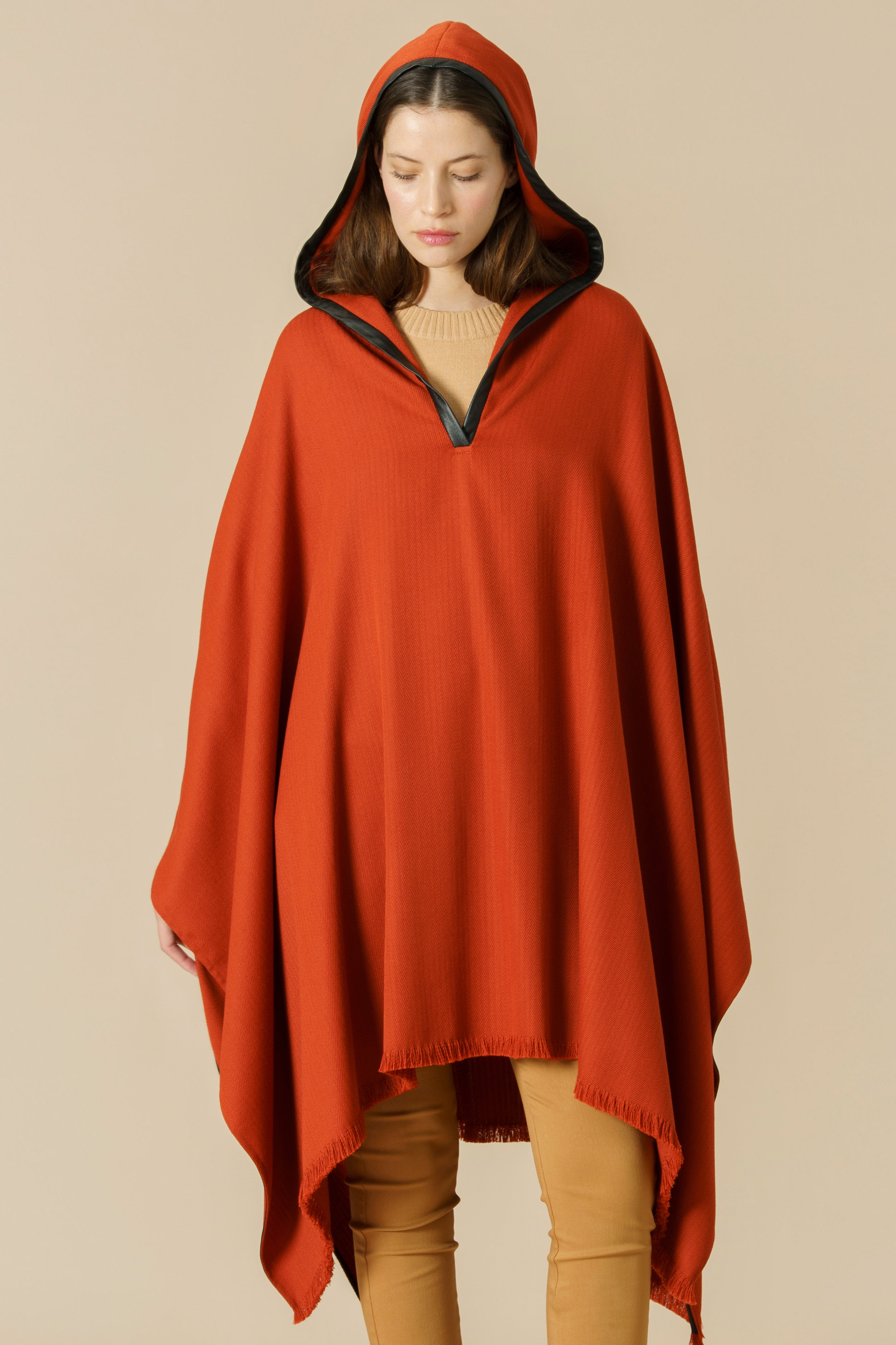 KOSHMENK PONCHO  - terracotta
