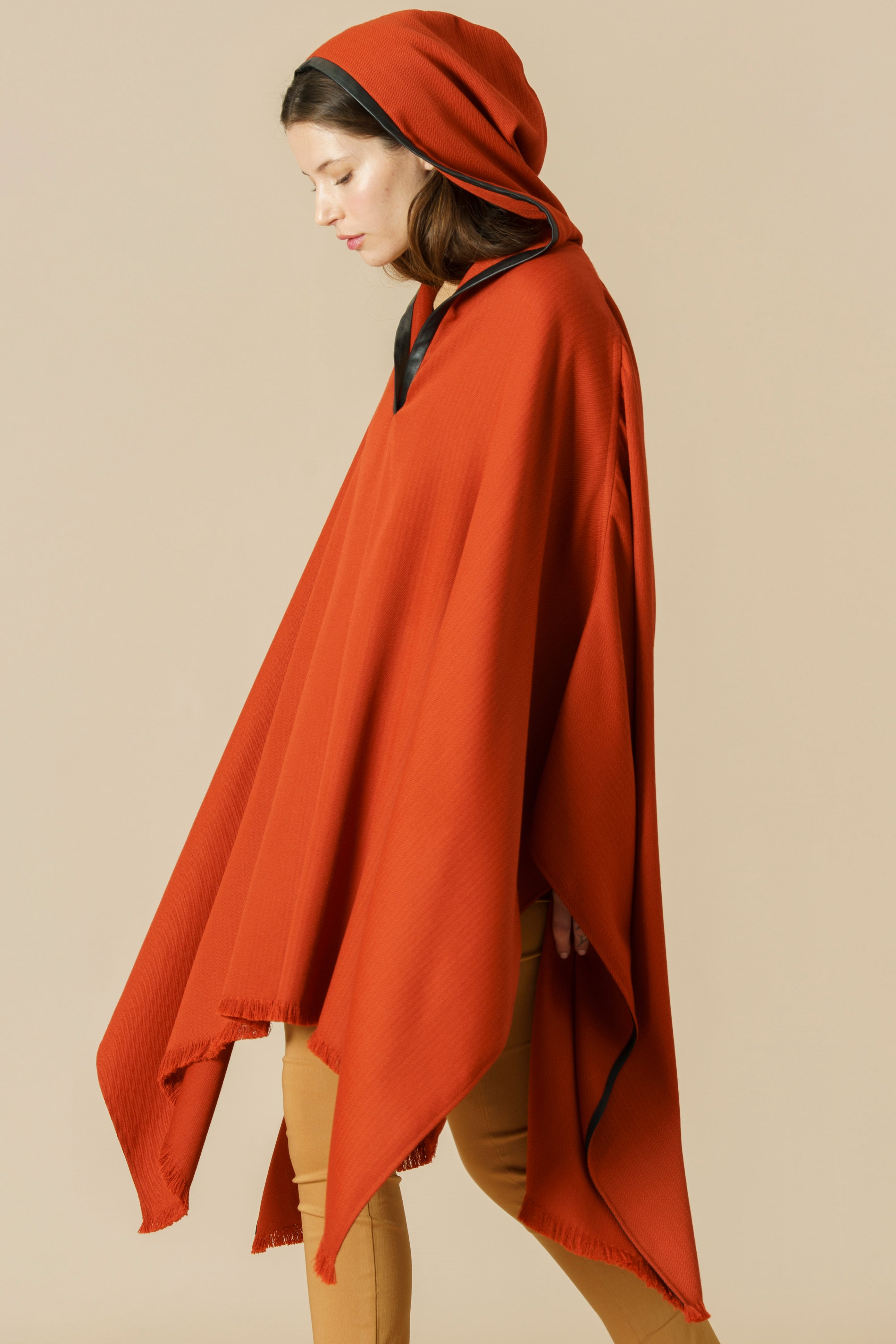 KOSHMENK PONCHO  - terracotta
