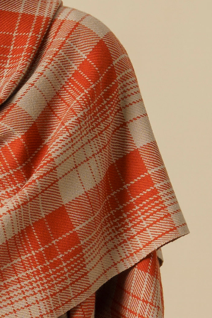 KILT RUANA - terracotta